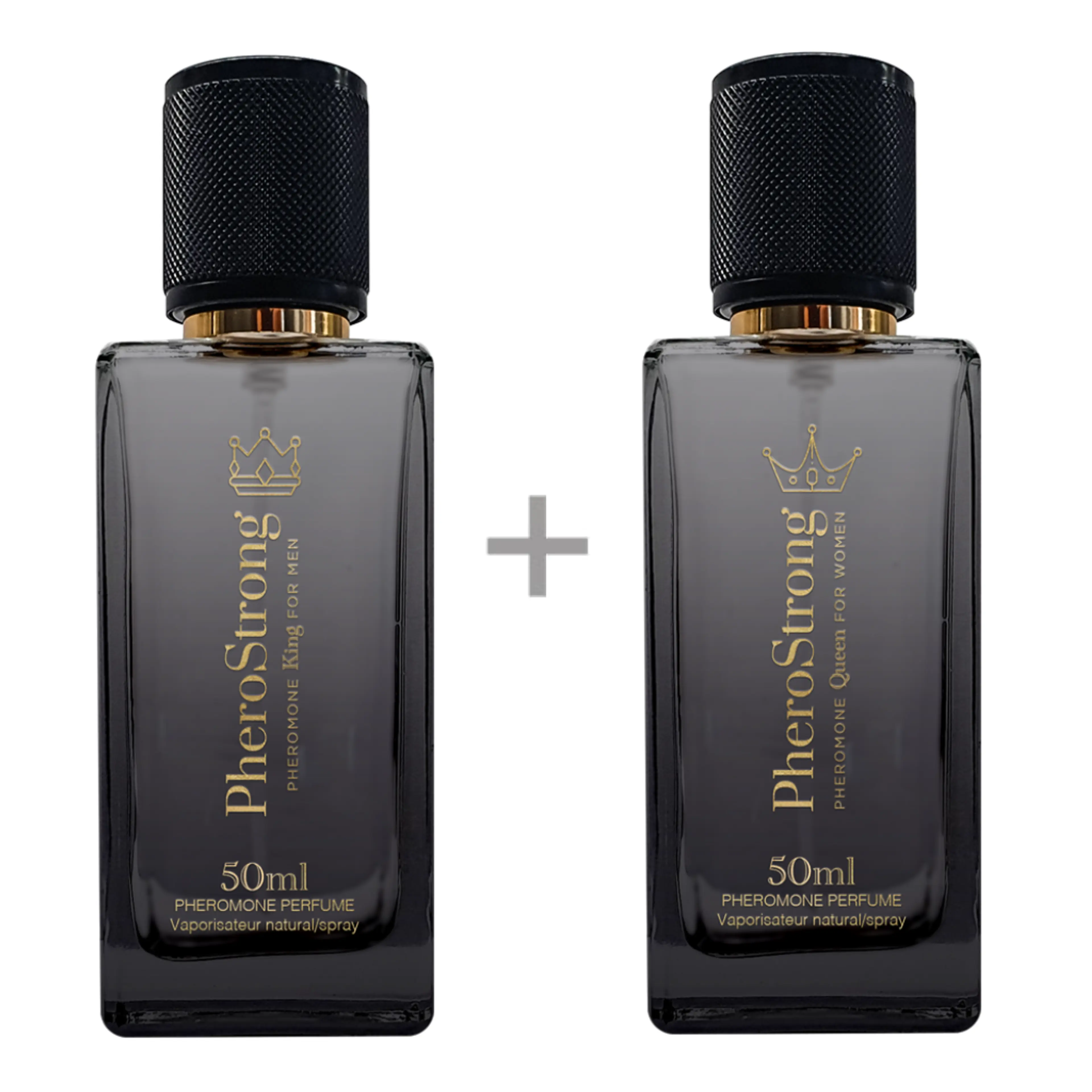 Комплект PheroStrong феромон - Краля/King и Кралицата/Queen за мъже и жени, 50 мл./50мл.